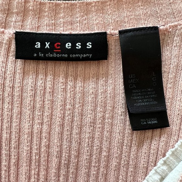 Axcess a Liz Clairborne company pink long sleeve sweater size L - Picture 5 of 7